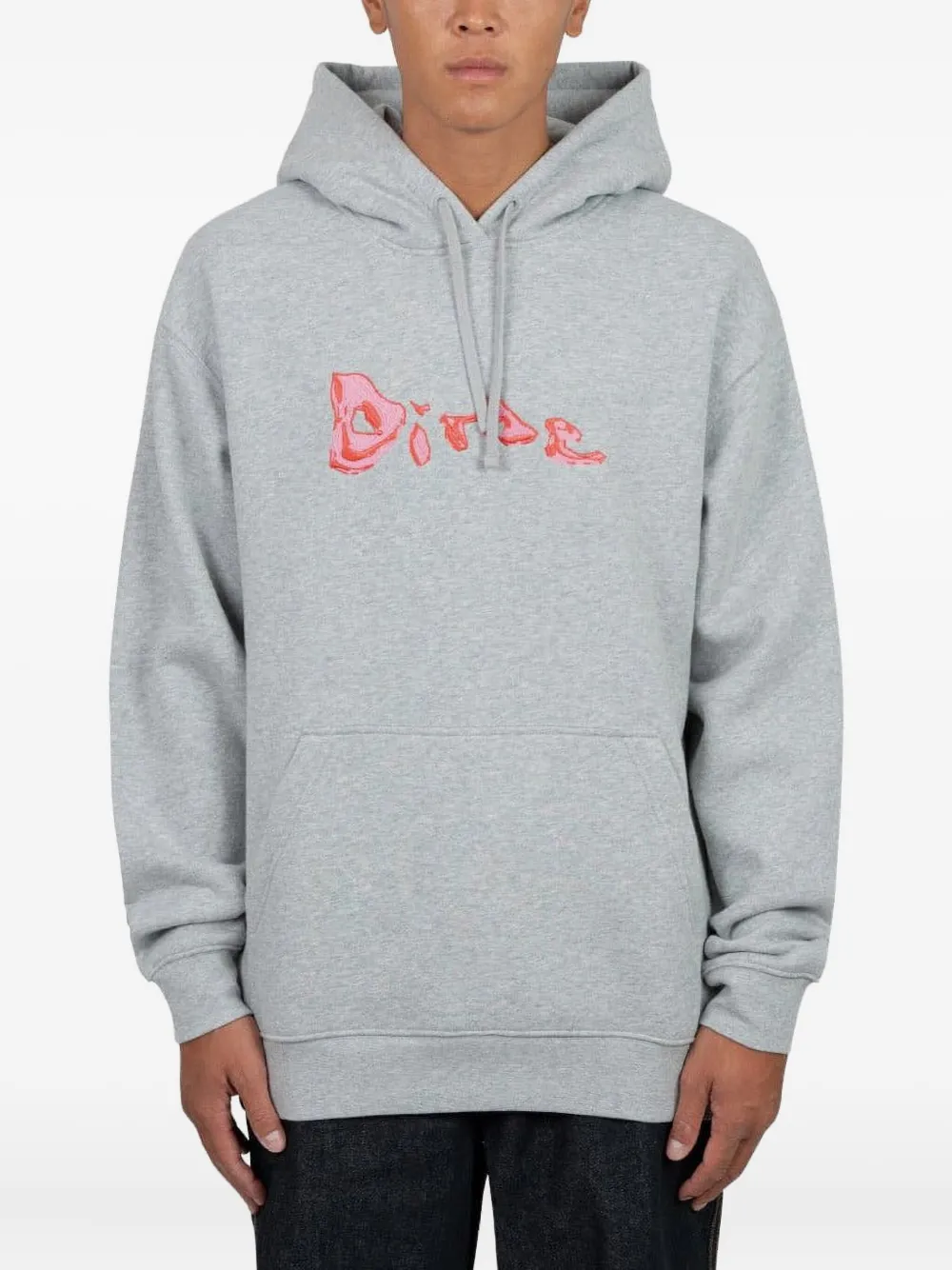 Dime Logo-embroidered Hoodie In Gray
