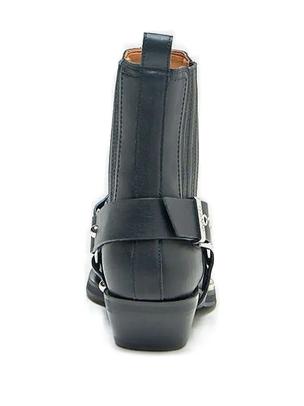 GANNI western-buckle cowboy boots Black