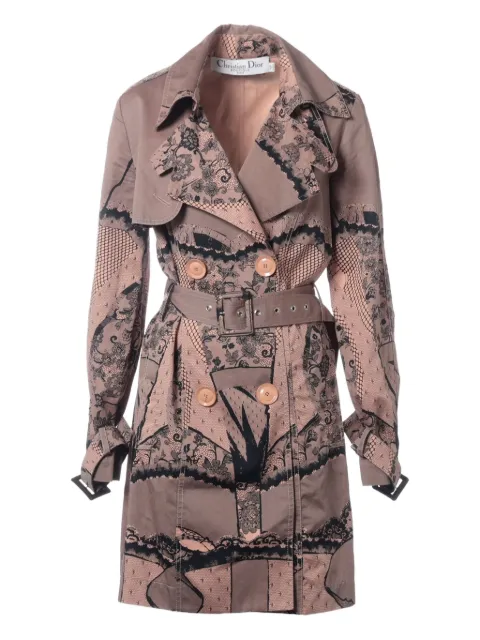 Christian Dior Pre-Owned 2023 lace-print trench coat