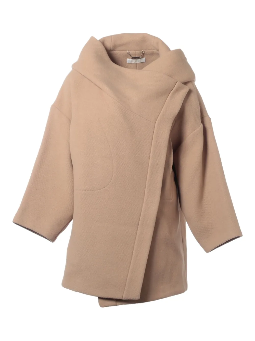 Chloé Pre-Owned asymmetric hooded jacket | Neutrals | Image 1