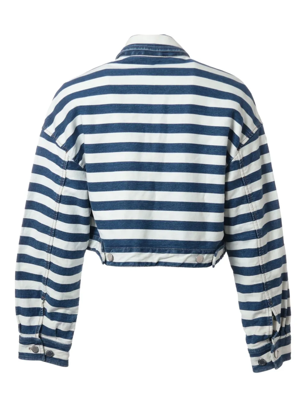 Prada Pre-Owned 2023 striped cropped denim jacket | Image 2