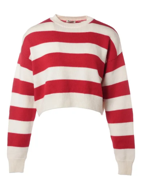 Miu Miu Pre-Owned striped crew-neck jumper