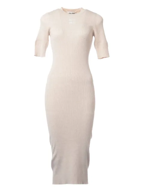 Miu Miu Pre-Owned 2023 ribbed short-sleeve midi dress