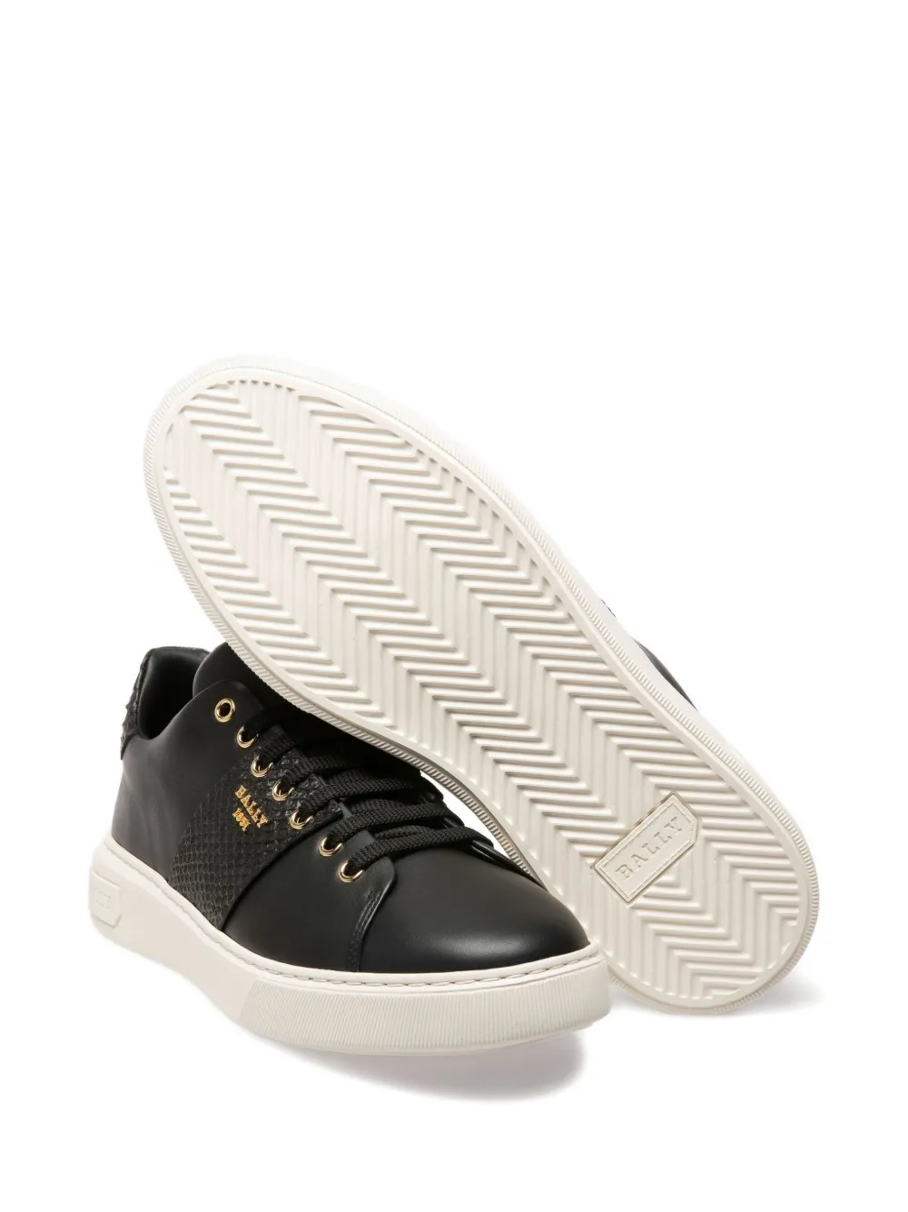 Bally Mattye leren sneakers met krokodillenprint Zwart