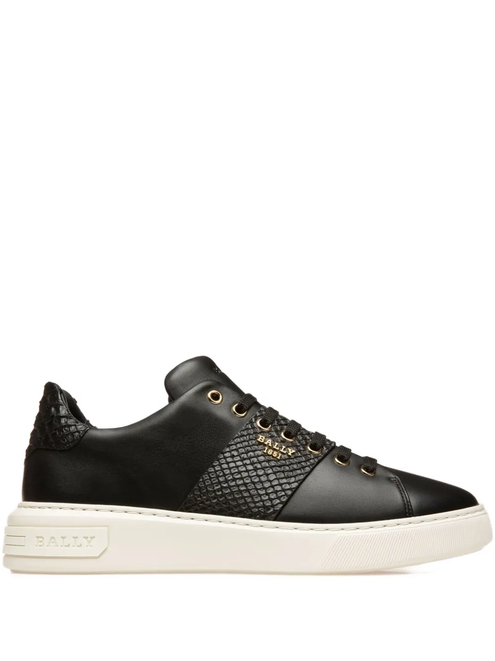 Bally Mattye leren sneakers met krokodillenprint Zwart