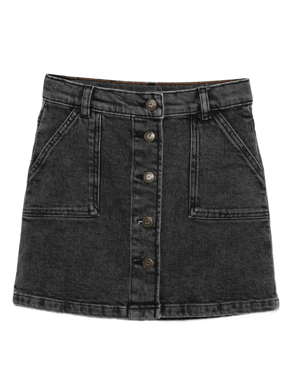 Bonpoint button-front denim mini skirt Zwart
