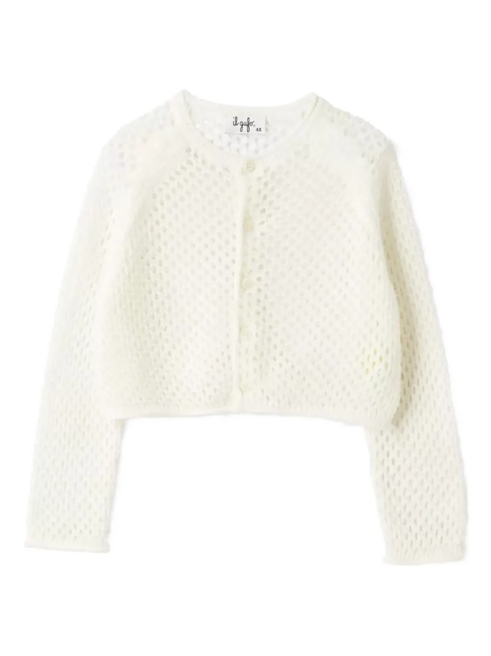 Il Gufo Button-front Open-knit Cardigan In White