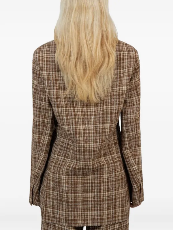 Auralee チェック コート | ブラウン | FARFETCH JP