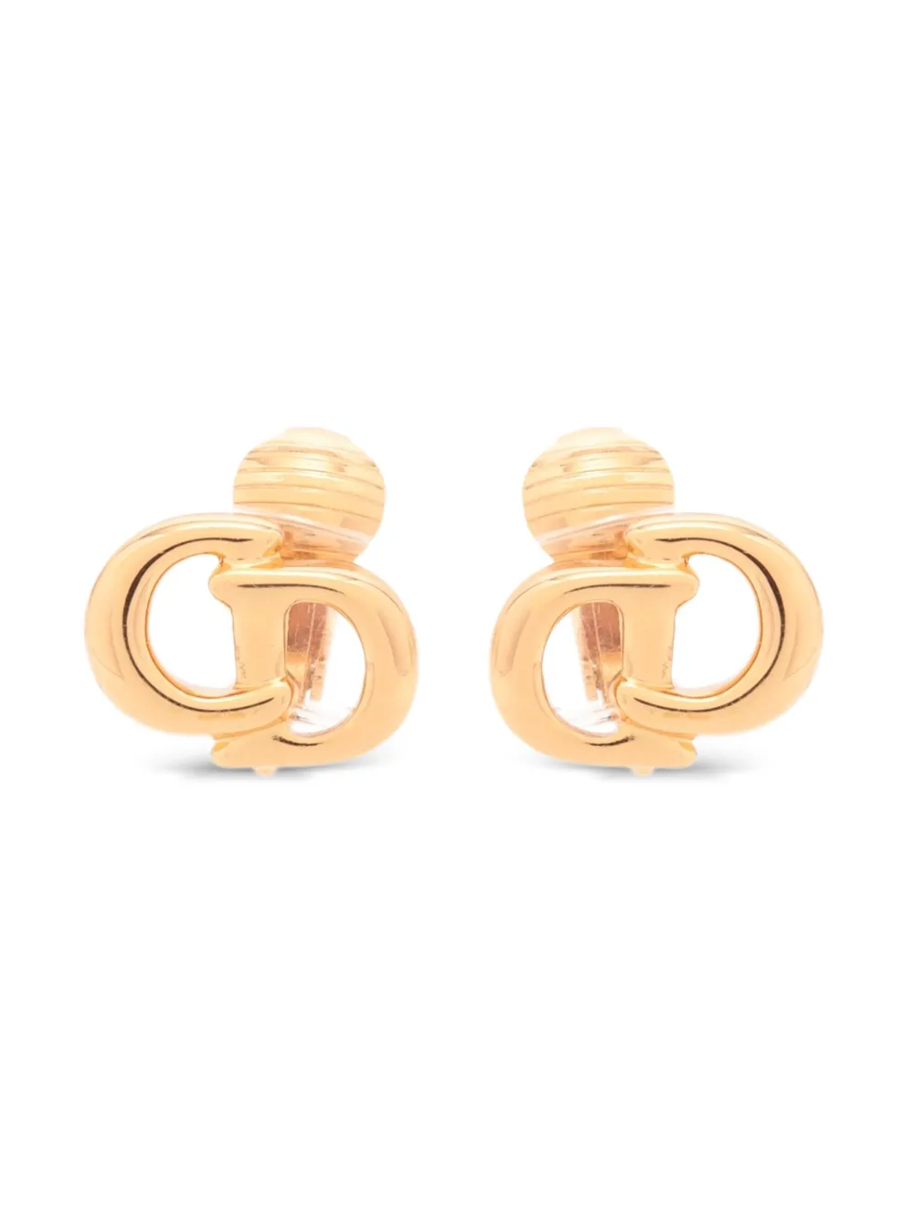 Christian Dior Pre-Owned CDロゴ ピアス - ゴールドトーン Christian Dior Pre-Owned CDロゴ ピアス - ゴールドトーン