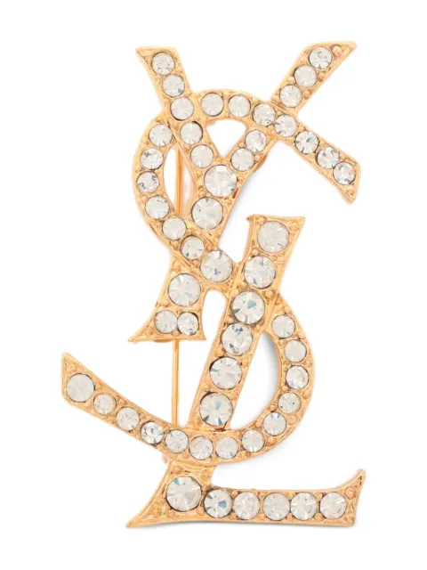 Saint Laurent Pre-Owned Cassandre crystal-embellished brooch