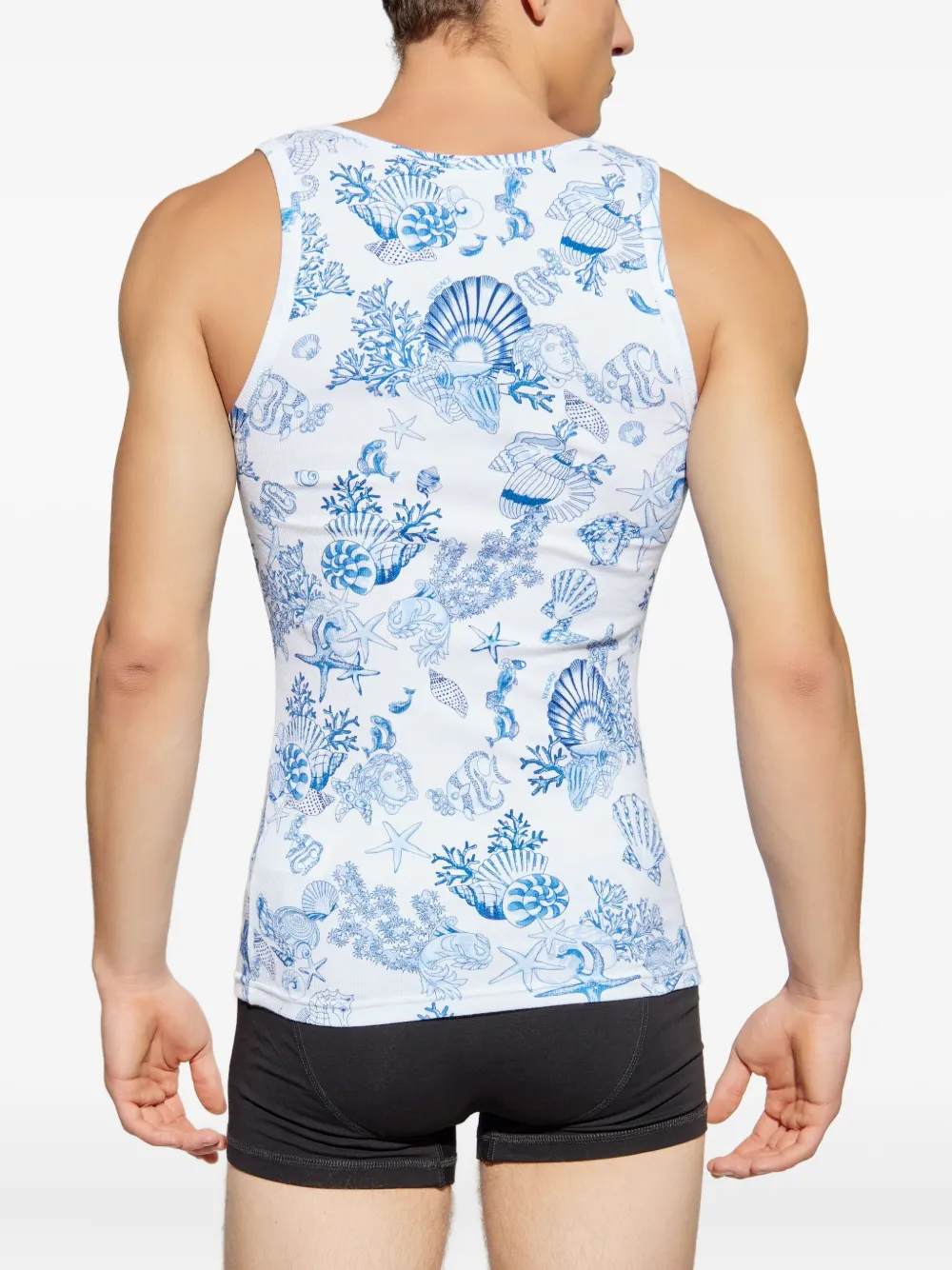 Versace sea life-print tank top Wit