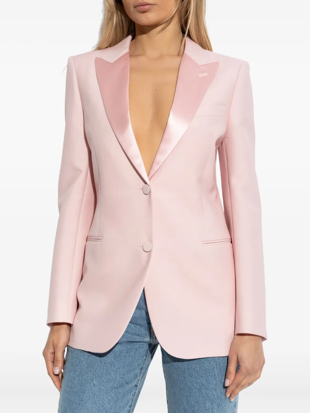 Alexander McQueen Blazer met satijnen revers Roze