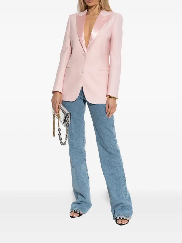 【未使用タグ付き】McQ Alexander McQueen ピンクジャケット Alexander McQueen satin-lapel Blazer | Pink | FARFETCH