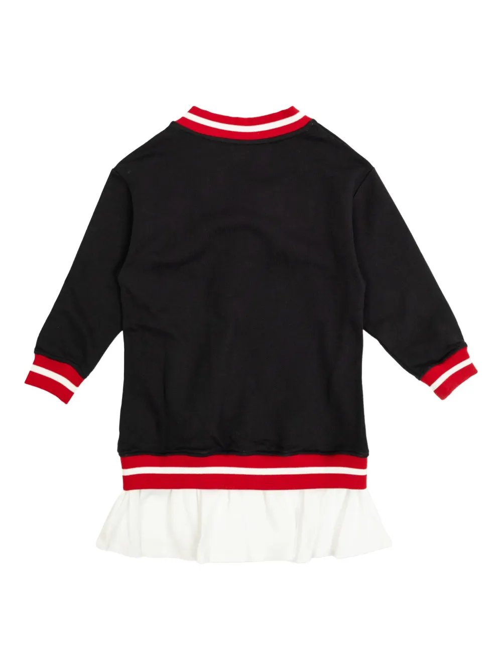 Balmain Kids V-neck ruffled dress Zwart