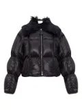 Jil Sander quilted faux-fur-collar jacket - Black