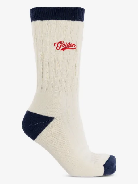 Golden Goose white ribbed socks