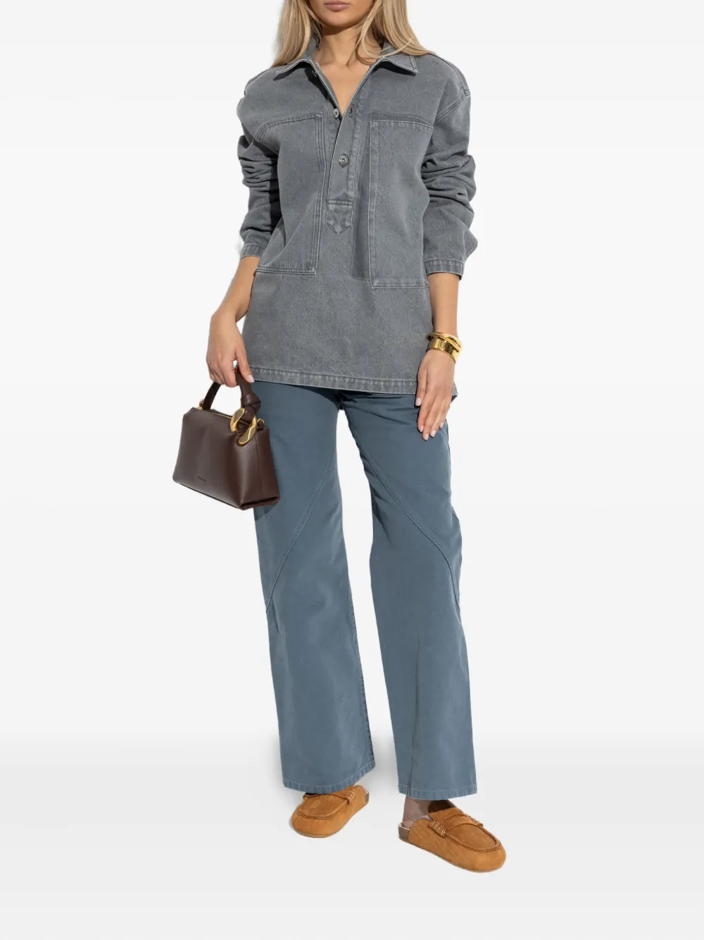 JW Anderson Blouse met knoopsluiting en opgestikte zak Grijs