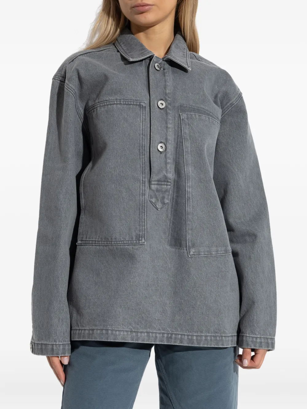 JW Anderson Blouse met knoopsluiting en opgestikte zak Grijs