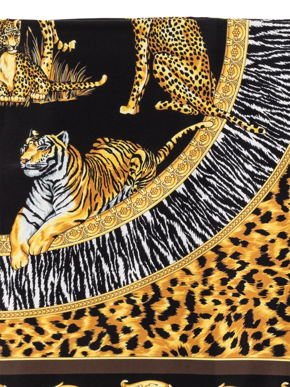 Versace tiger-print silk scarf Bruin