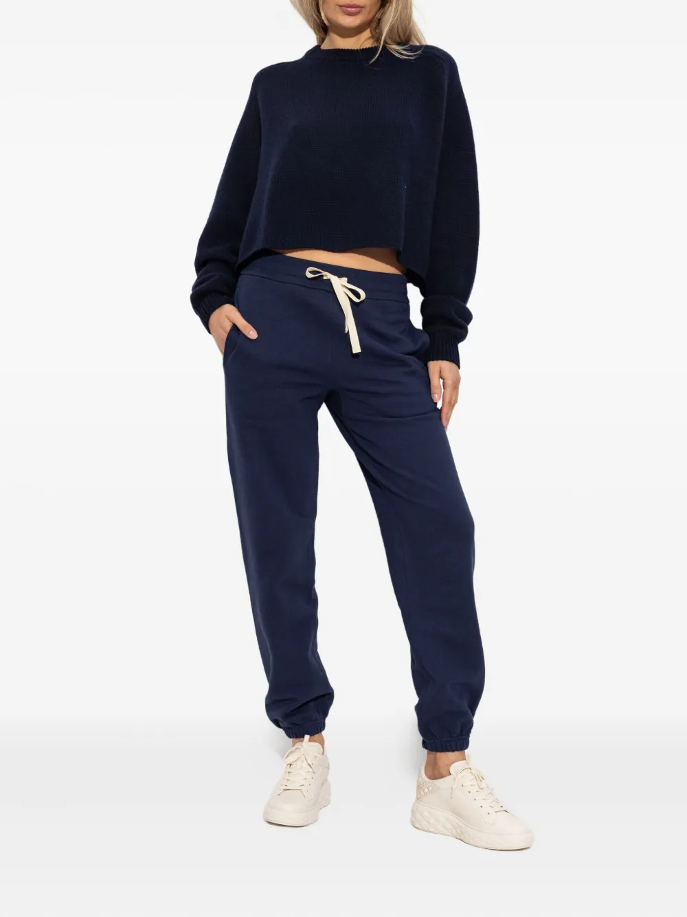 Jil Sander drawstring cuffed trousers Blauw