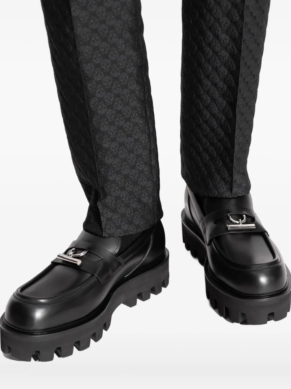 Alexander McQueen leather platform loafers Zwart