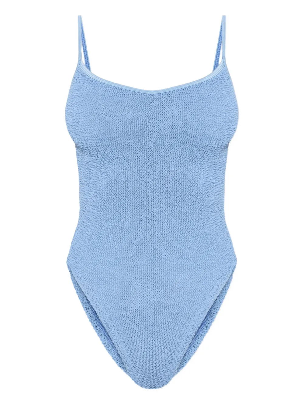 Hunza G Pamela crinkle-texture swimsuit Blauw