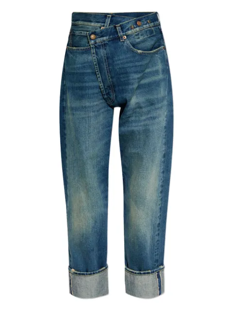 R13 cross-waistband jeans