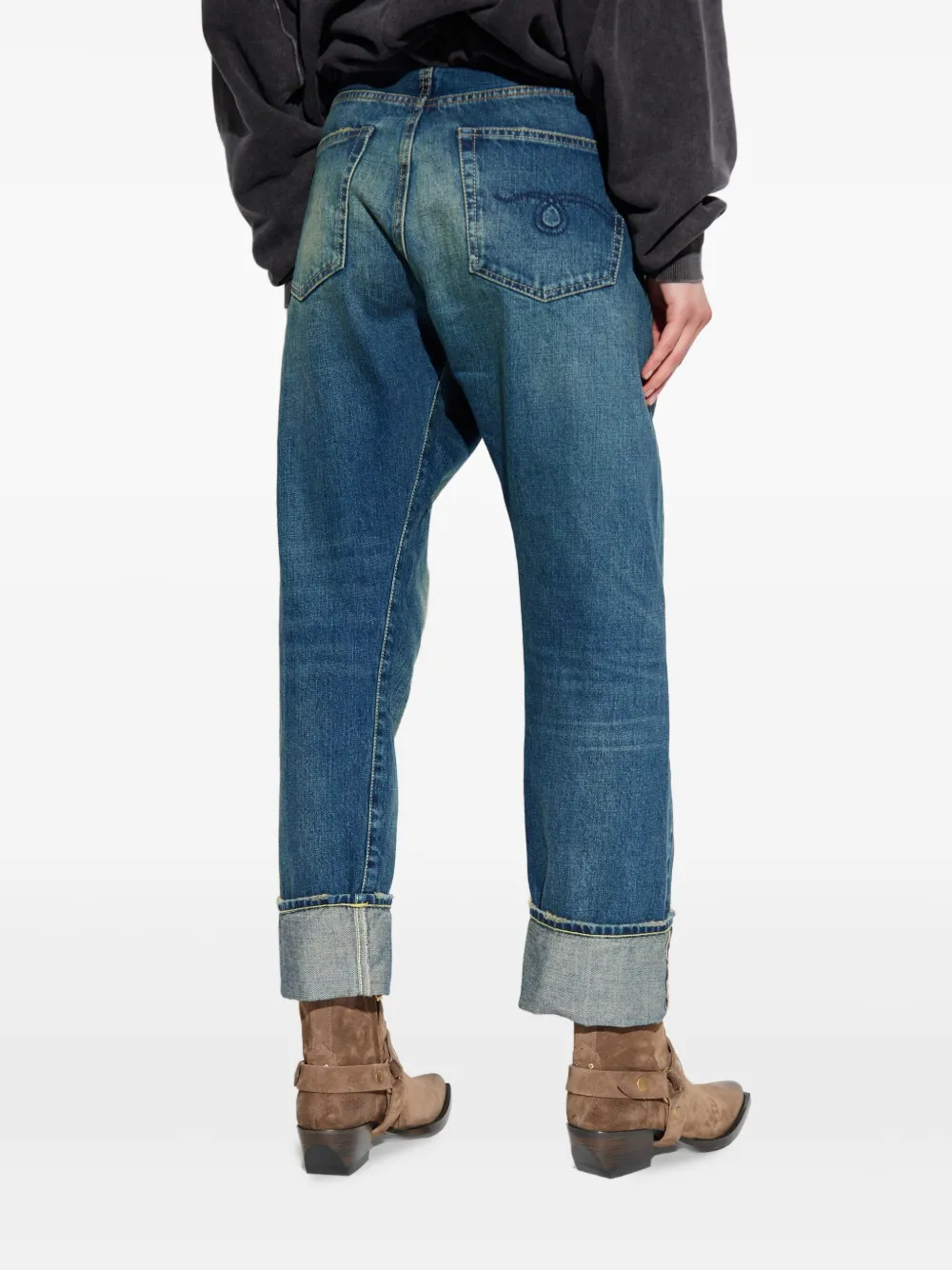 R13 cross-waistband jeans Blauw