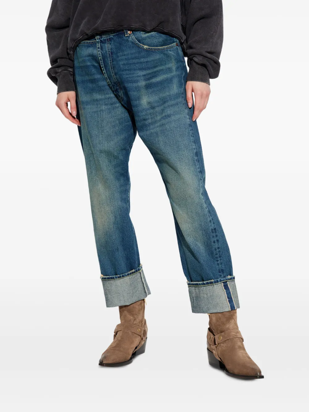 R13 cross-waistband jeans Blauw