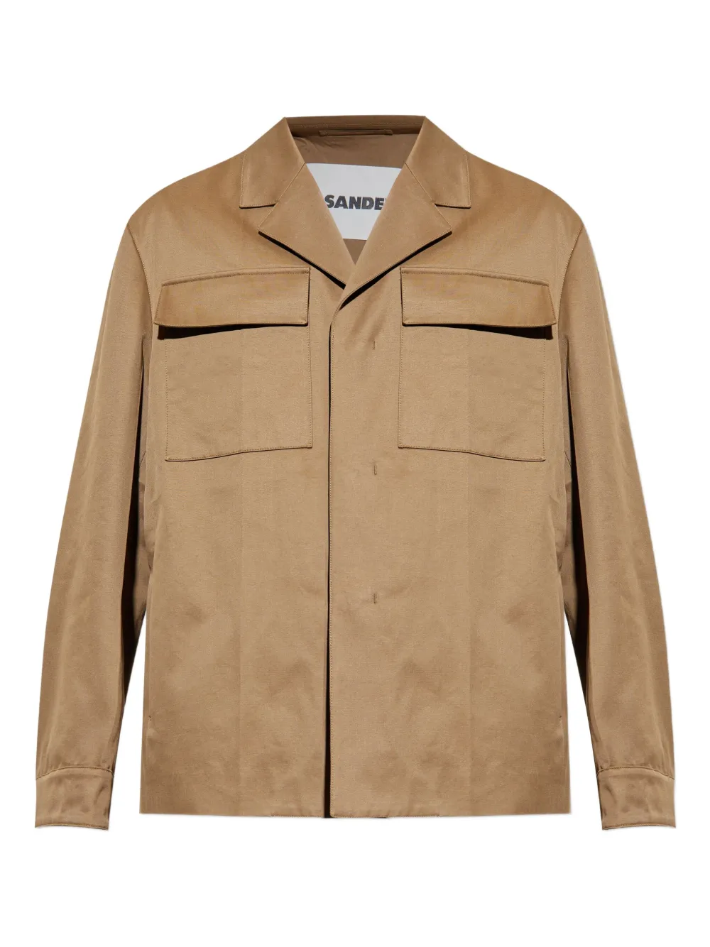 Jil Sander flap-pocket cotton jacket Bruin
