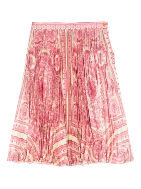 Versace Kids pleated floral-print skirt