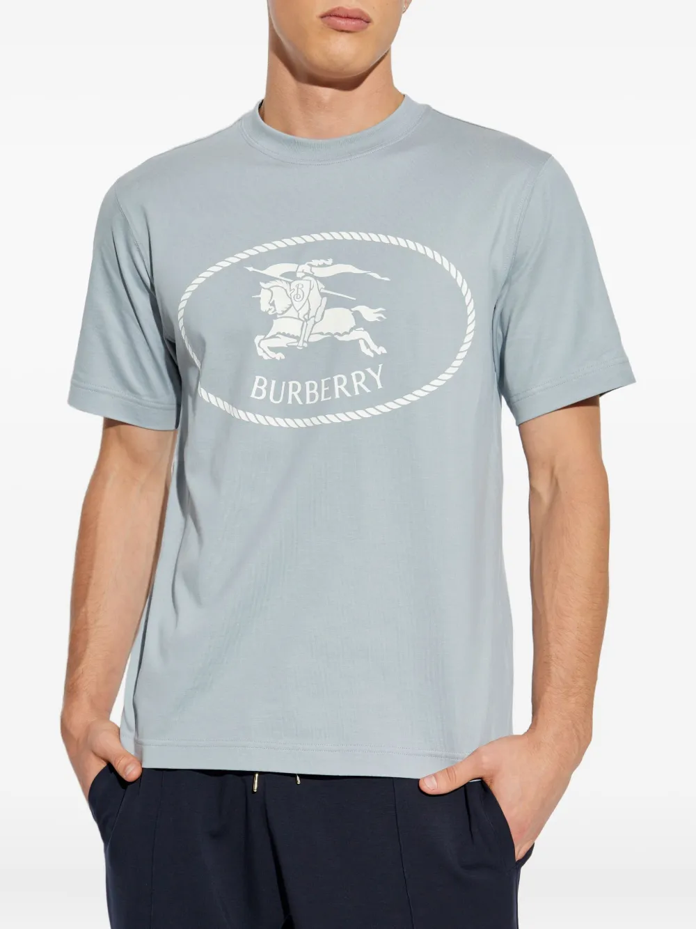 Burberry oval-logo cotton T-shirt Blauw