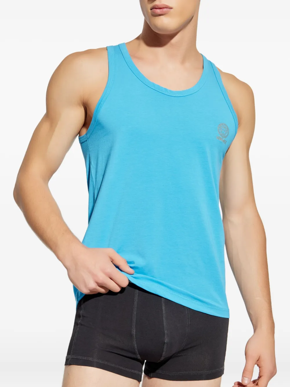 Versace Medusa Head-print tank top Blauw