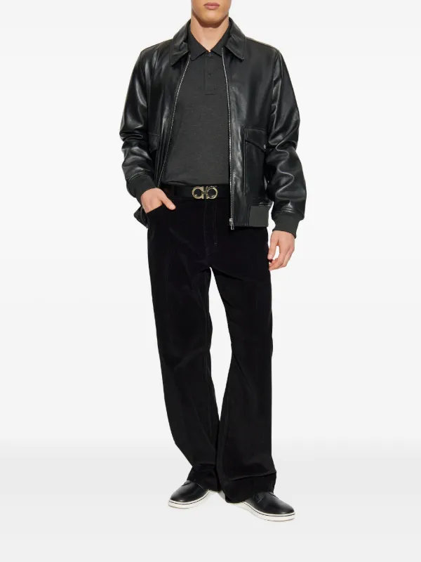 PS Paul Smith flap-pocket zip-front Leather Jacket | Black