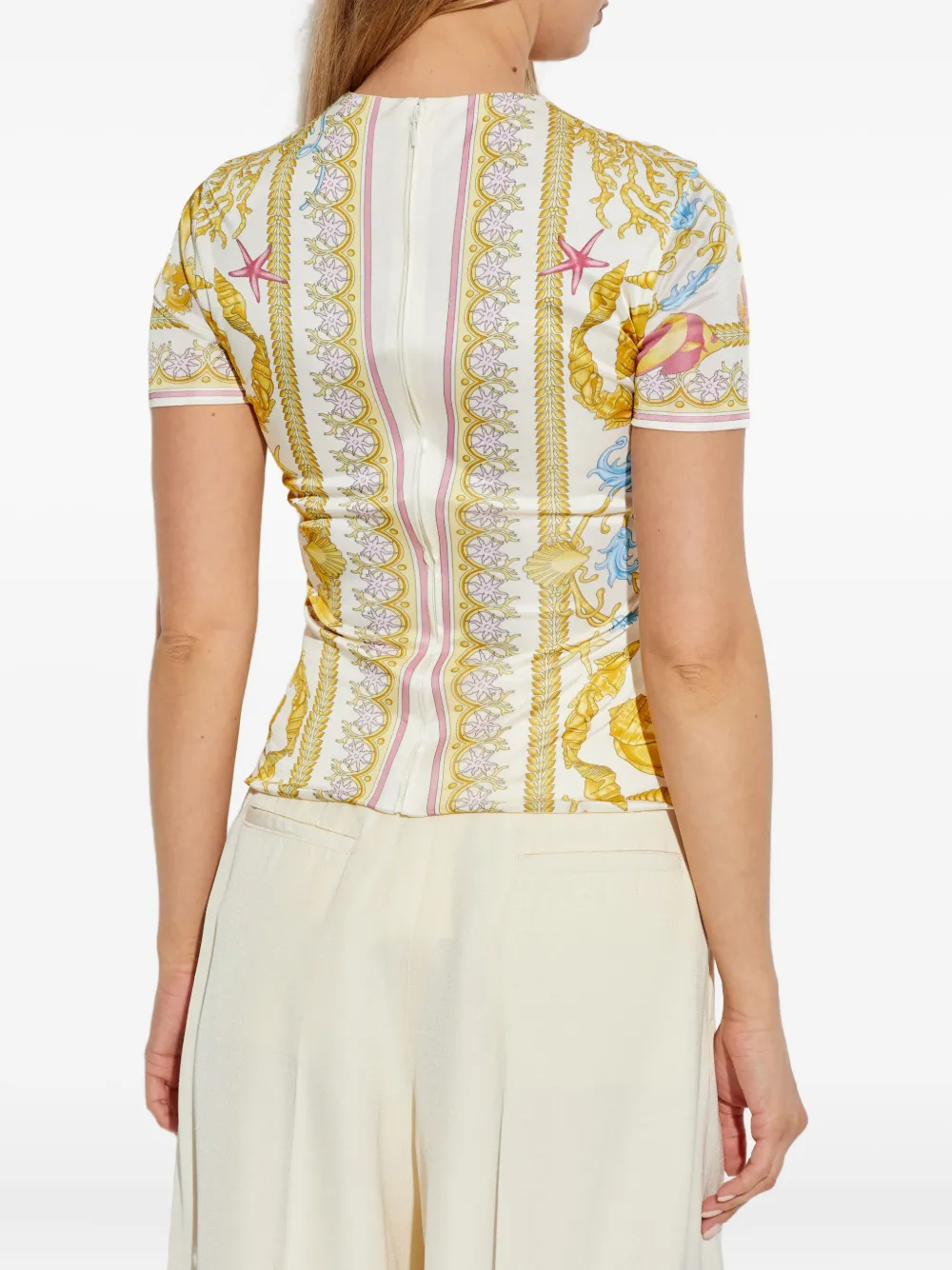 Versace Gedraaide top met veiligheidsspeld Wit