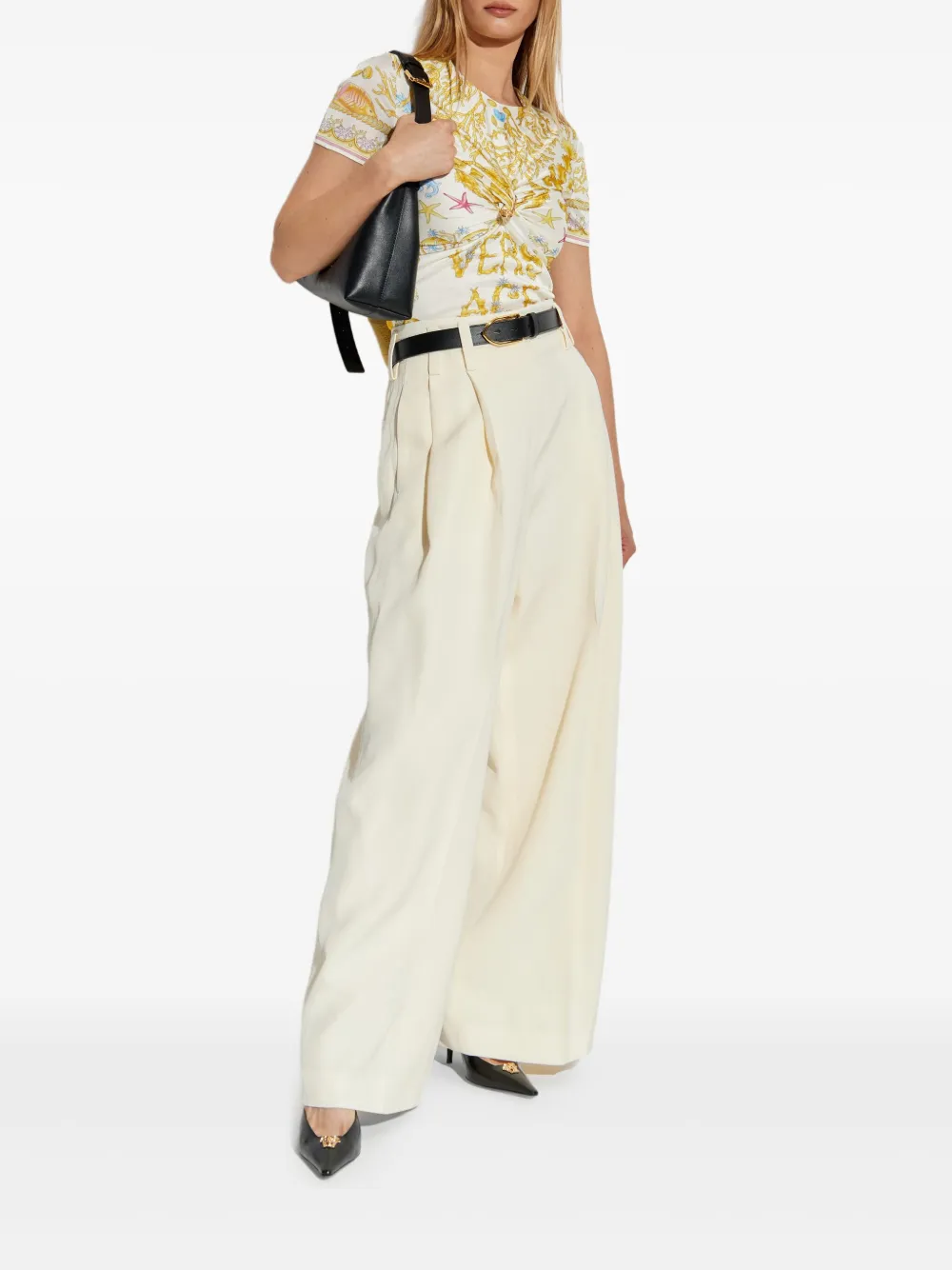 Versace Gedraaide top met veiligheidsspeld Wit