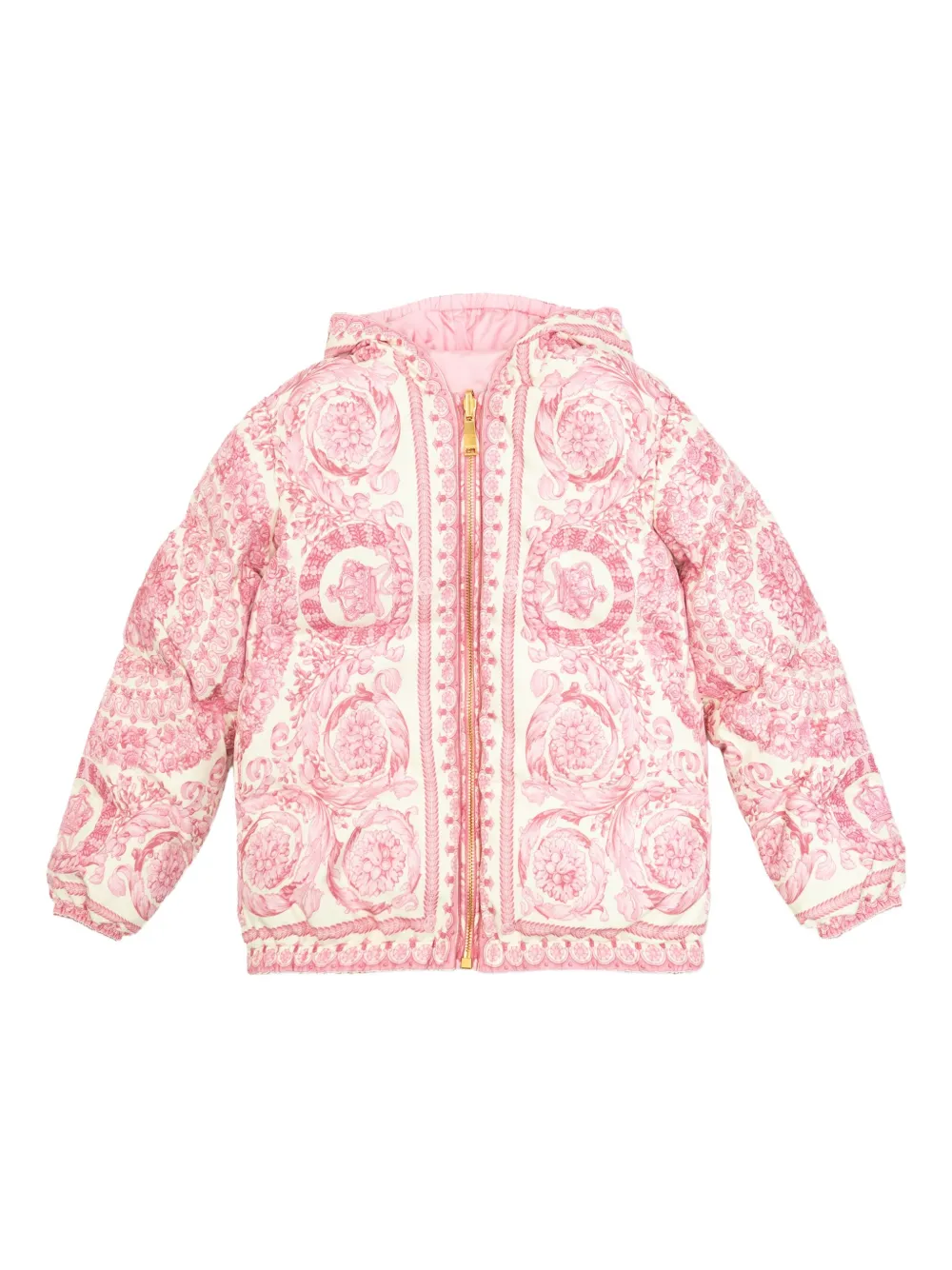 Versace Kids Barocco hooded jacket Rood