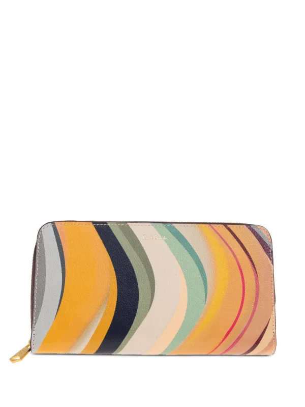 Paul Smith Swirl-pattern Zip-around Wallet in Orange