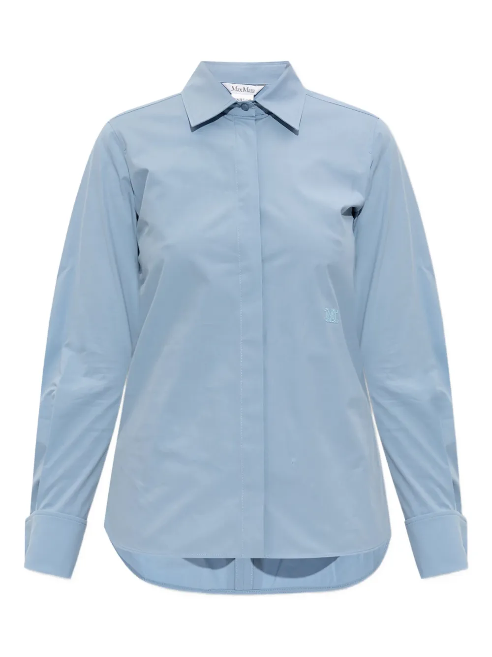 Max Mara Camicia in cotone con logo - Blu