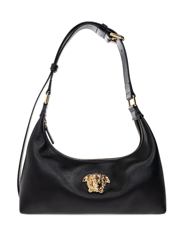 Versace La Medusa Calfskin Shoulder Bag Black FARFETCH