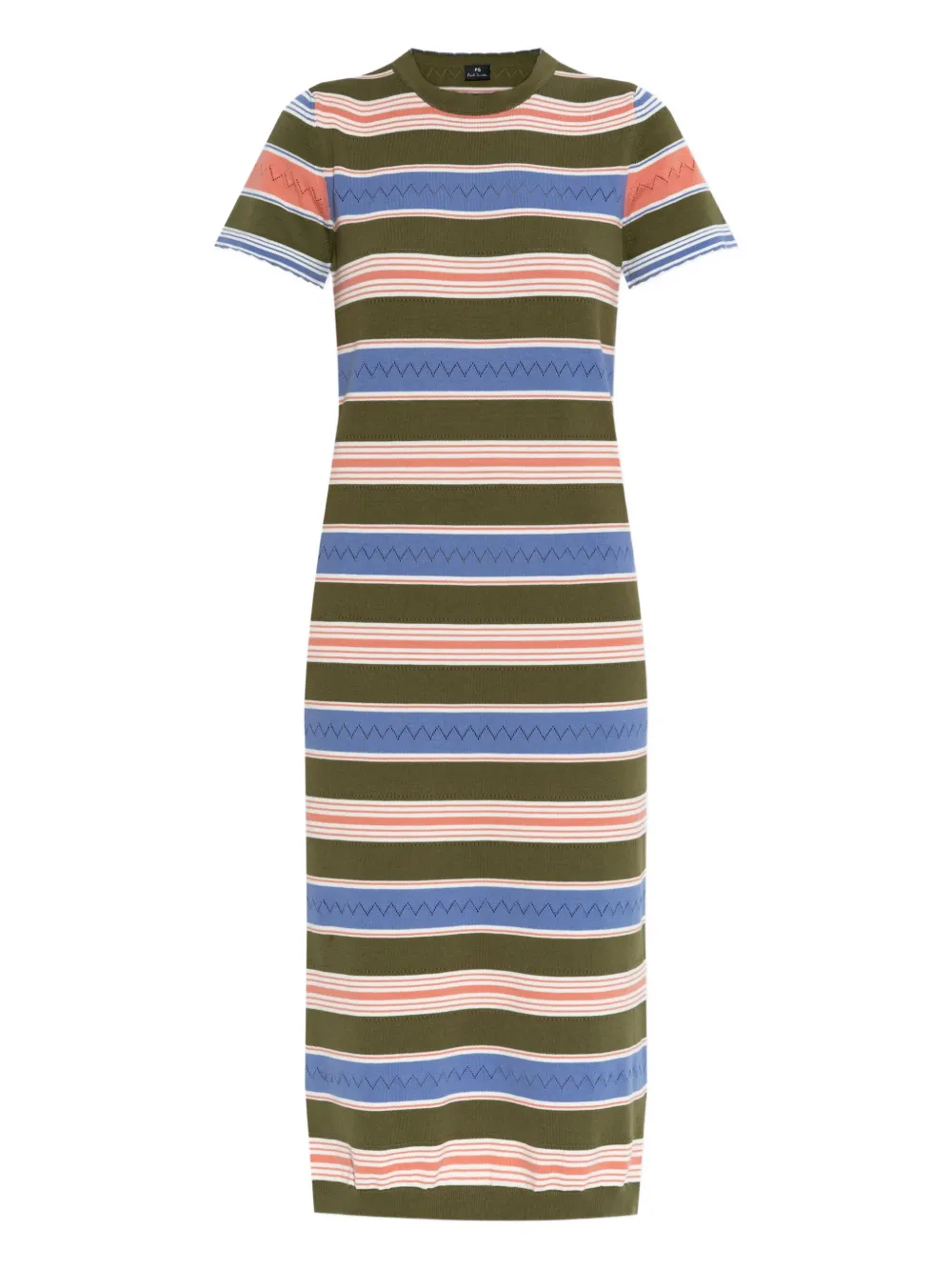PS Paul Smith striped short-sleeved dress Groen
