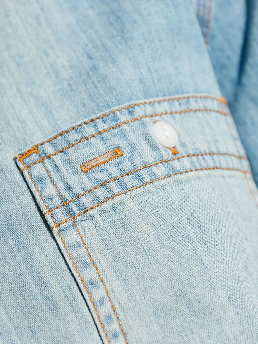 R13 Denim blouse met dubbele zak Blauw