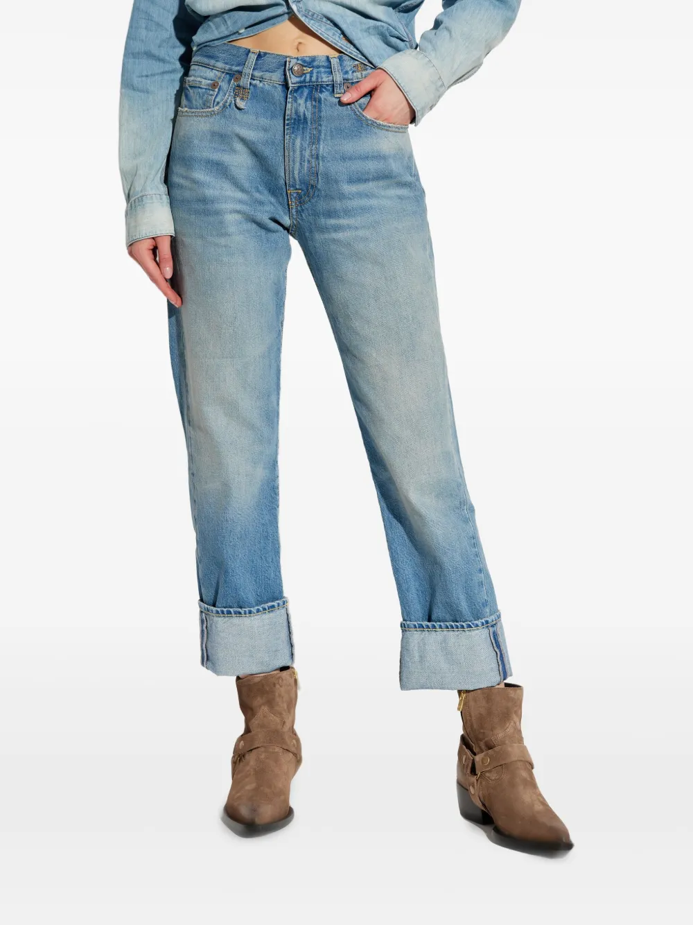 R13 folded-edge jeans Blauw