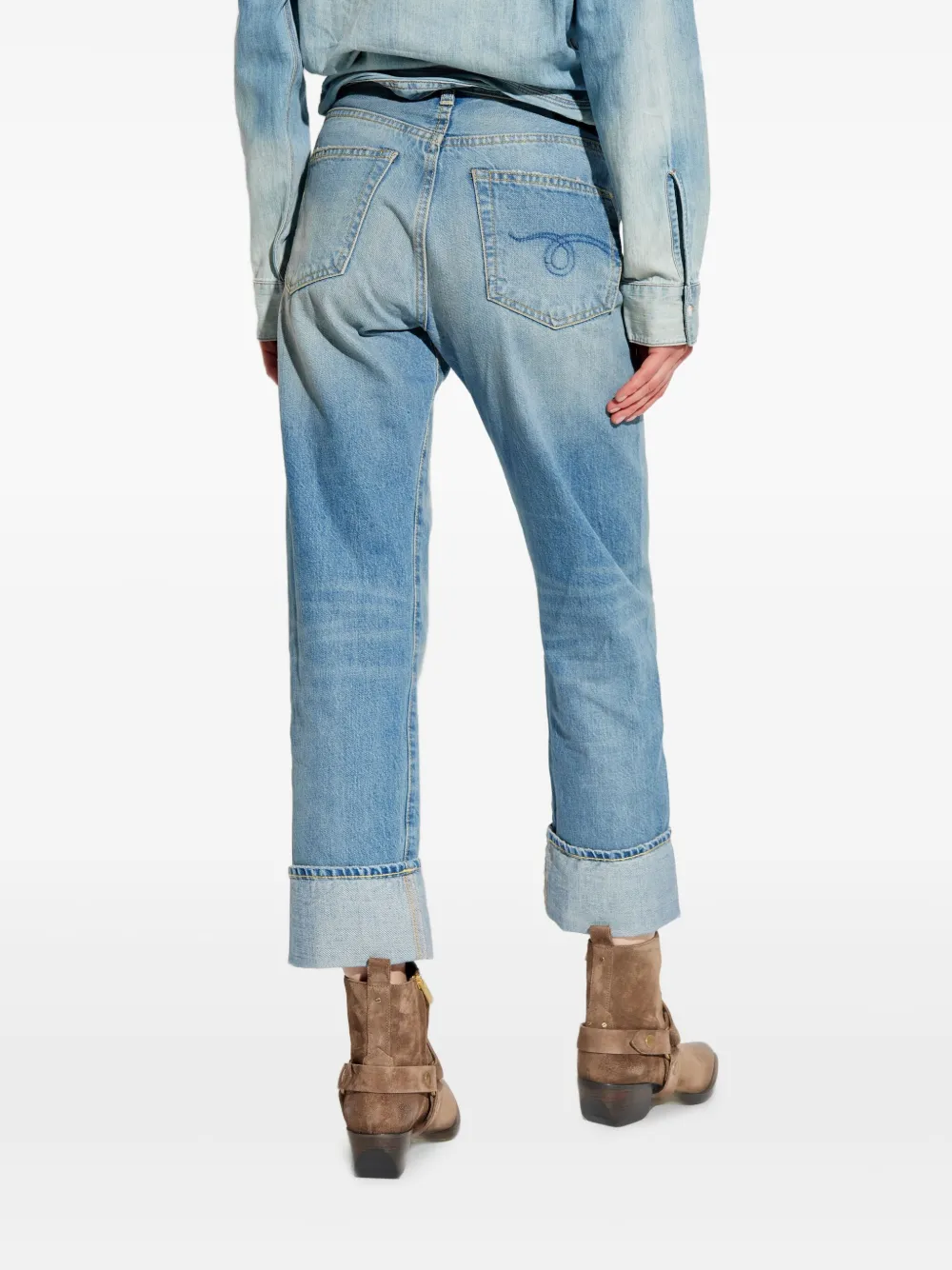 R13 folded-edge jeans Blauw