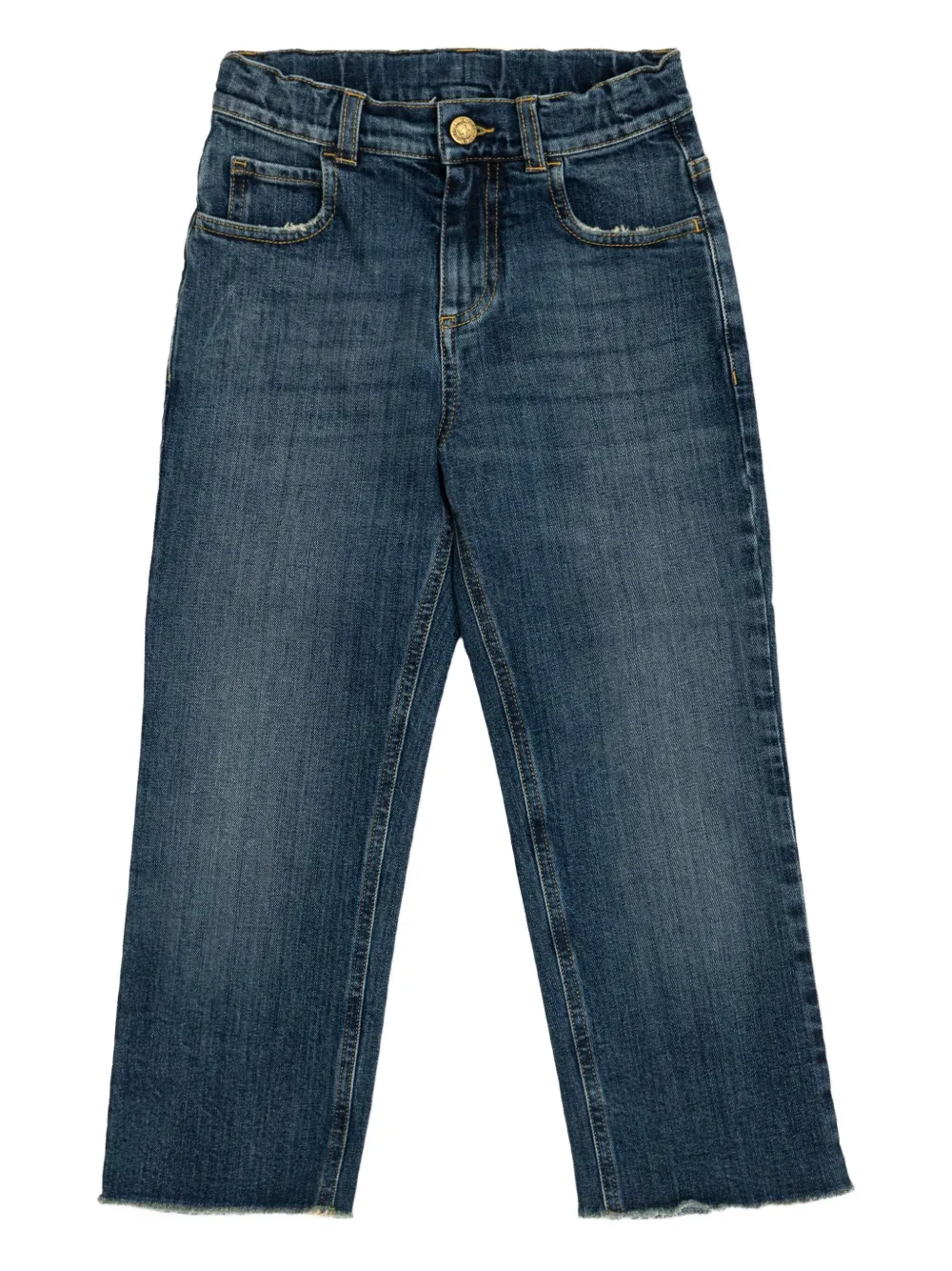 Golden Goose Kids Jeans met franje afwerking Blauw