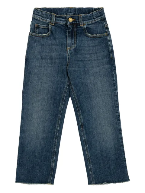 Golden Goose Kids Calça jeans com barra desfiada