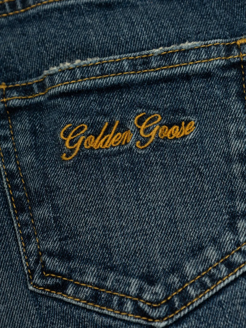 Golden Goose Kids Jeans met franje afwerking Blauw