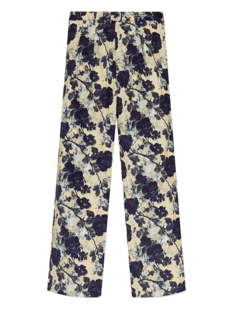 R13 floral-print pleated trousers