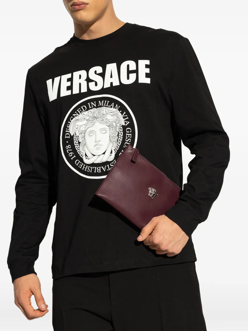 Versace Medusa clutch met rits Rood