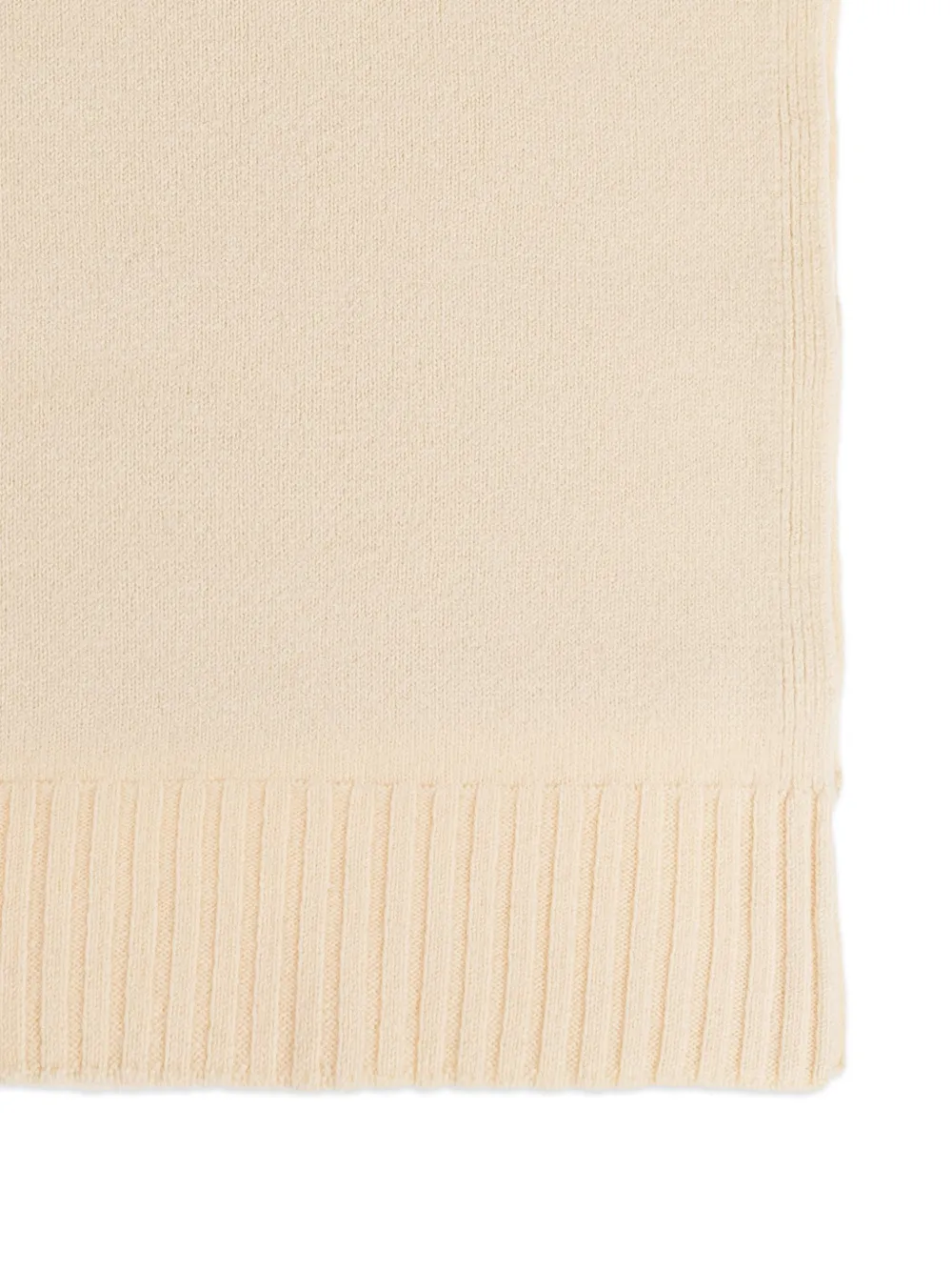 Jil Sander ribbed-knit wool scarf Beige